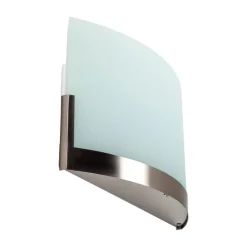 Lindby væglampe Karla, 35 cm, hvid/nikkel, glas, E27