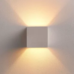 væglampe Kay, hvid, gips, sæt af 2^Lindby Outlet