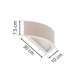 Lindby væglampe Konstantin, bredde 30 cm, hvid, gips, E14