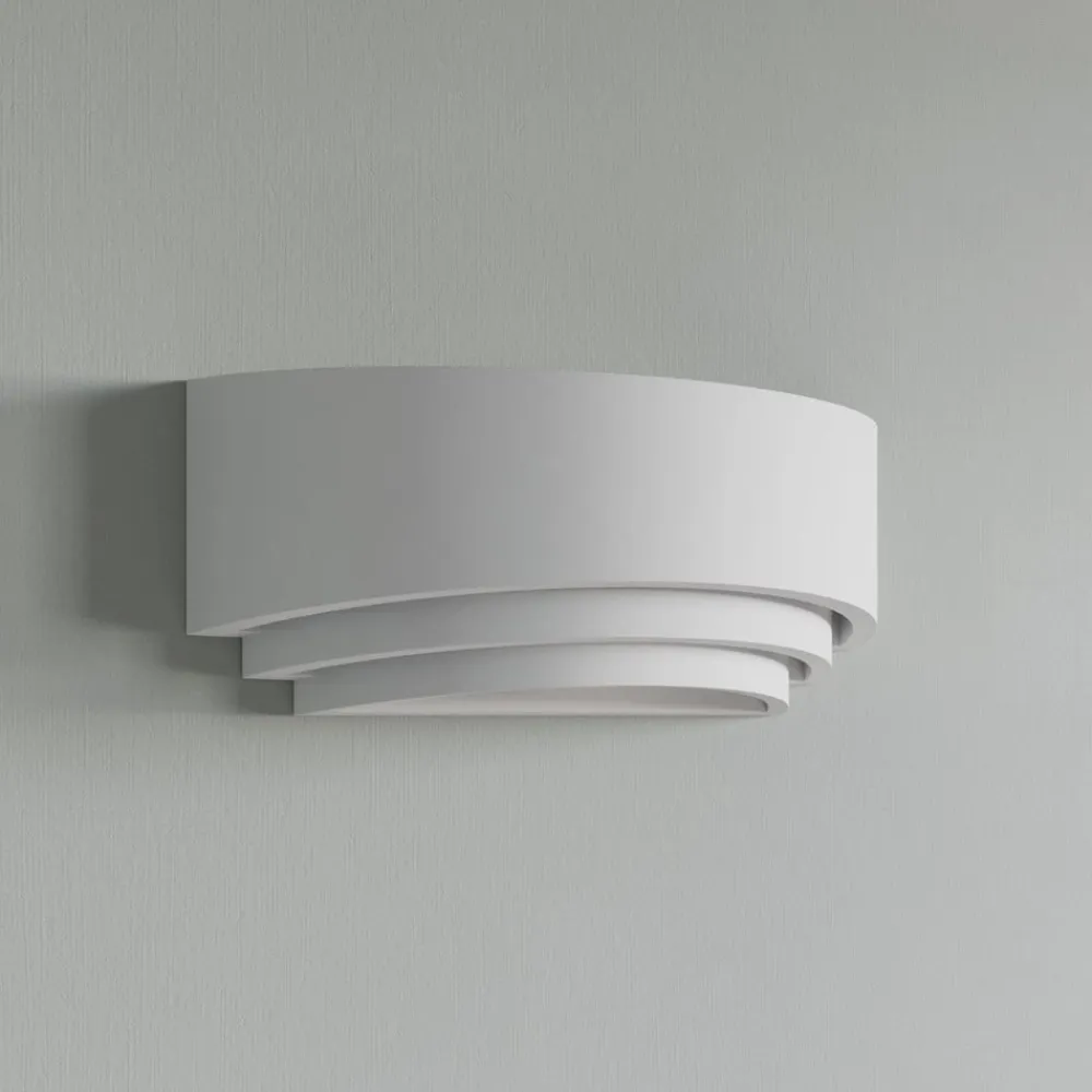 Lindby Væglamper|Væglamper>væglampe Lucien, hvid, gips, kan males, op/ned, E14