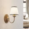 væglampe Lumiel, creme/messing, tekstil, 27 cm^Lindby Clearance