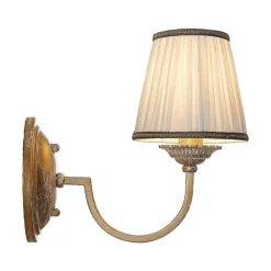 væglampe Lumiel, creme/messing, tekstil, 27 cm^Lindby Clearance