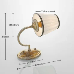 væglampe Lumiel, creme/messing, tekstil, 27 cm^Lindby Clearance