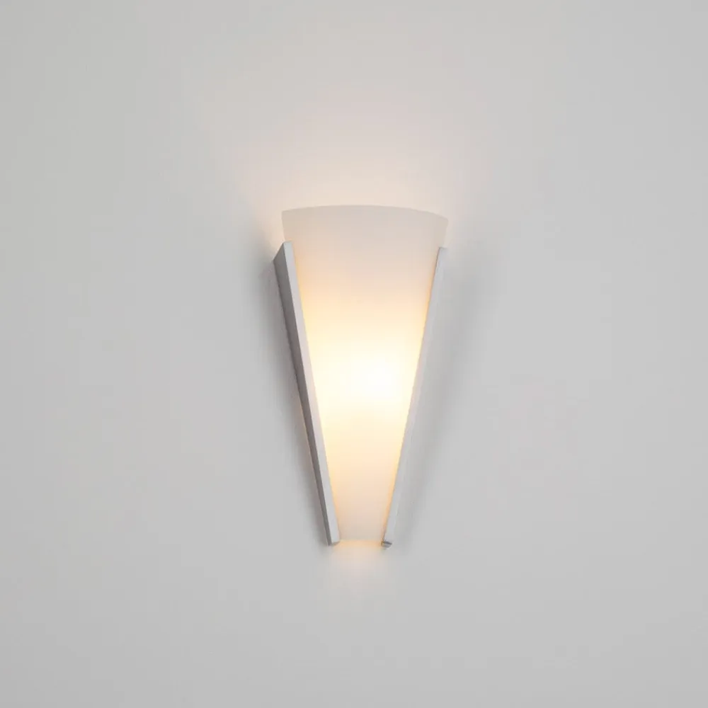 Lindby Væglamper|Væglamper>væglampe Magnus, hvid, glas, højde 31 cm, E14