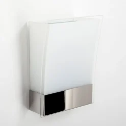 væglampe Malthe, højde 27 cm, krom, glas, metal^Lindby Best