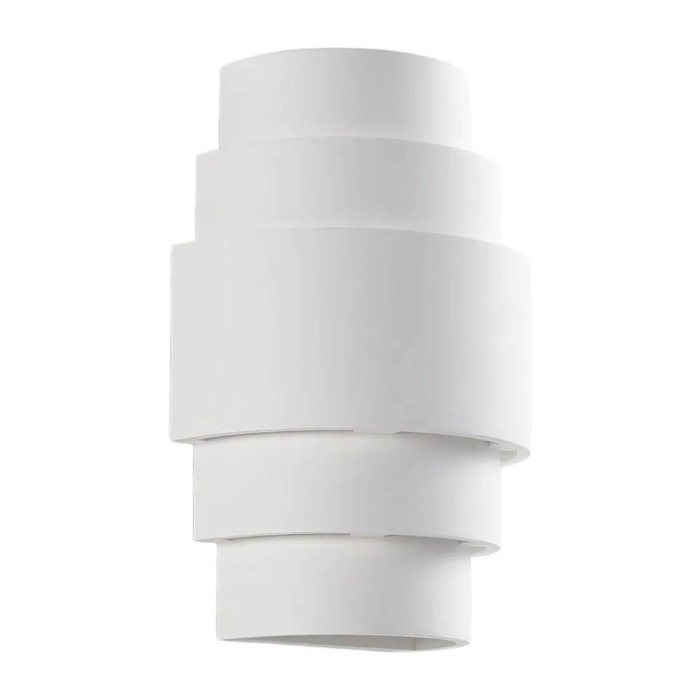 væglampe Marit, højde 30 cm, hvid, gips, E14^Lindby Discount