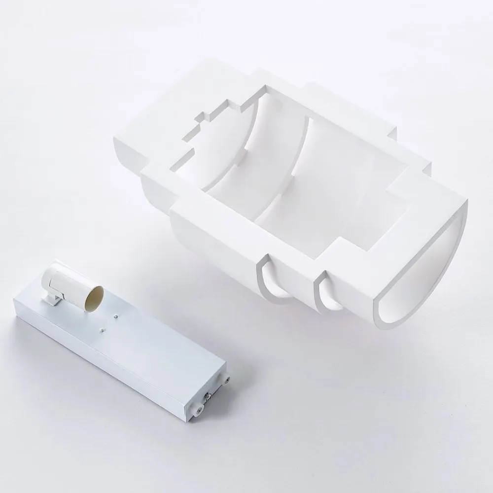 væglampe Marit, højde 30 cm, hvid, gips, E14^Lindby Discount