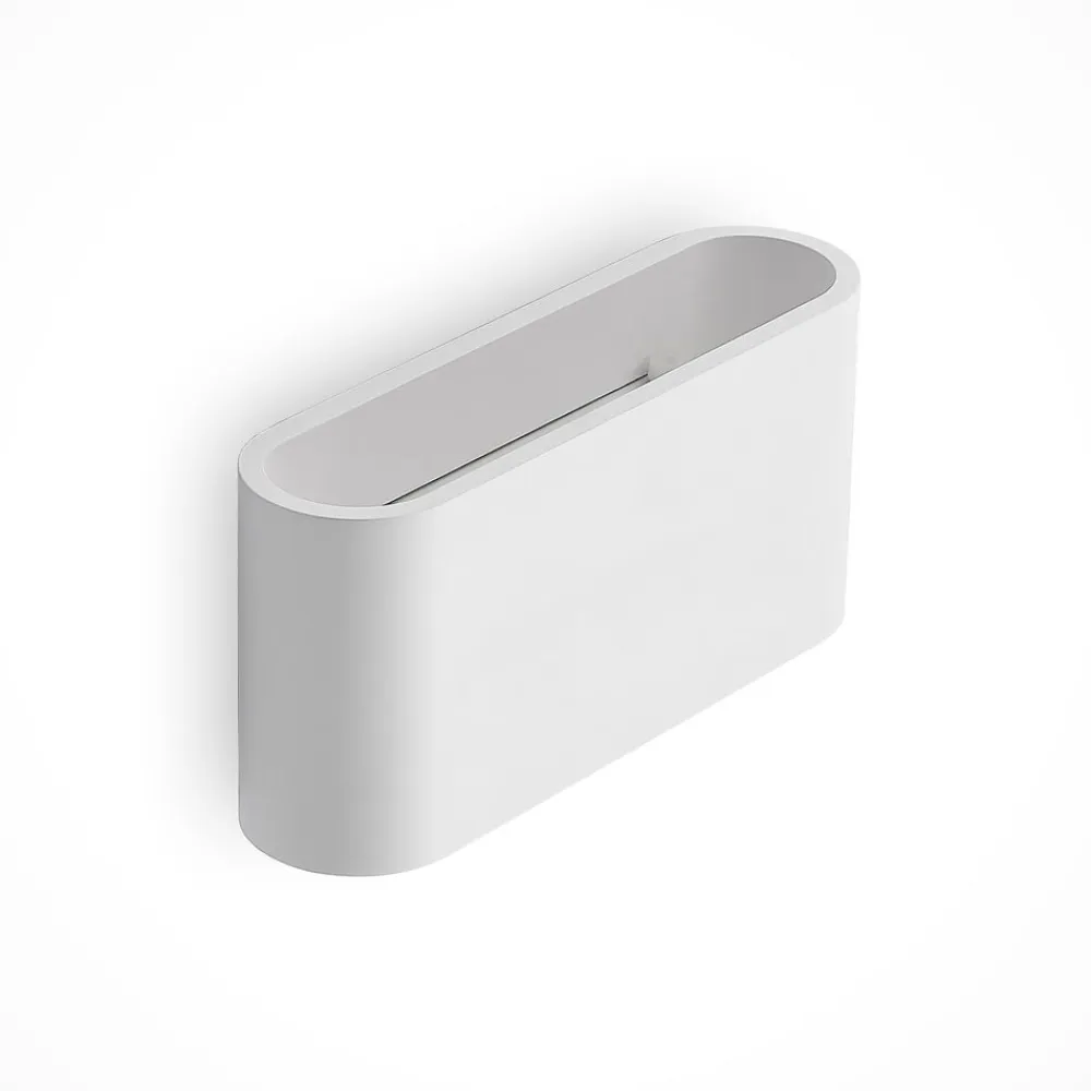 Lindby Væglamper|Væglamper>væglampe Mavora, afrundet, 25 cm, hvid, gips, G9