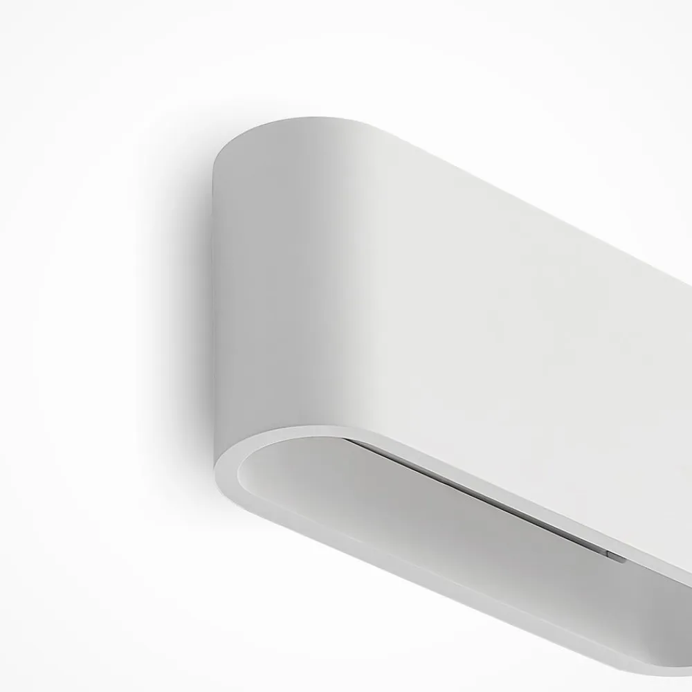 Lindby Væglamper|Væglamper>væglampe Mavora, afrundet, 25 cm, hvid, gips, G9