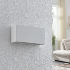 Lindby Gang|Pendellamper>væglampe Mavora, kantet, 25 cm, hvid, gips, G9