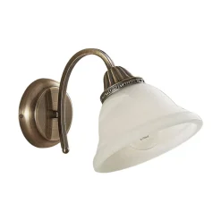 væglampe Mialina, 20 cm, antik messing, metal, glas^Lindby New