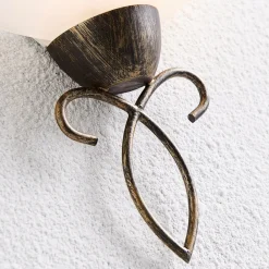 Lindby væglampe Mohija, 25 cm, sort/guld, glas, E27