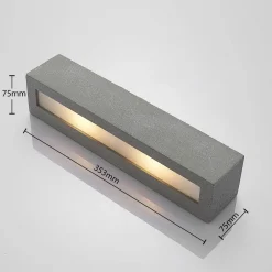 væglampe Nellie, grå, beton, 35,3 cm bred^Lindby Online