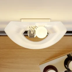 væglampe Ophelia, højde 39 cm, hvid, glas^Lindby New