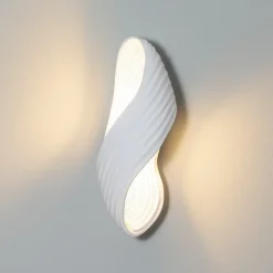 Lindby væglampe Ornela, hvid, gips, højde 29,5 cm