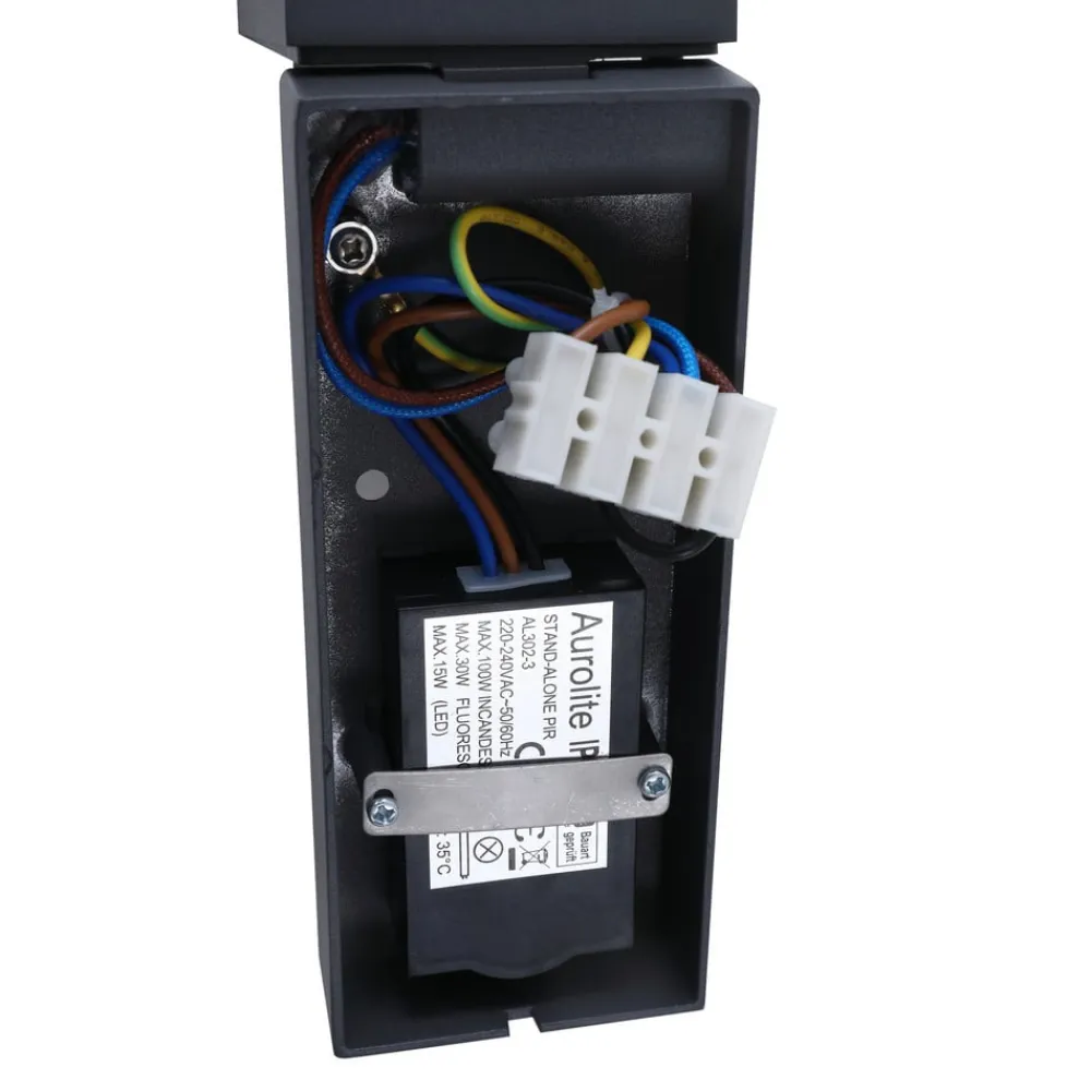 Lindby væglampe Othil, sensor, antracit, metal, IP44