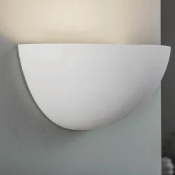 Lindby Gang|Pendellamper>væglampe Pascali, højde 13 cm, hvid, gips