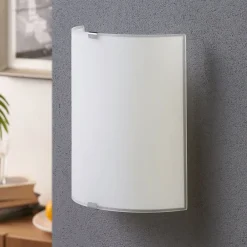 Lindby væglampe Phil, hvid, glas, højde 21 cm, sæt med 3 stk