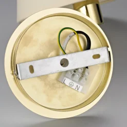 Lindby væglampe Pola, 30 cm, messing, udtrækkelig, tekstil