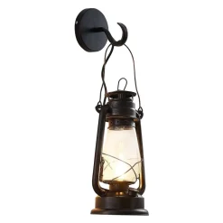 væglampe Raisa, rustfarvet, metal, lygte, E14^Lindby Online