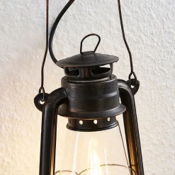 væglampe Raisa, rustfarvet, metal, lygte, E14^Lindby Online