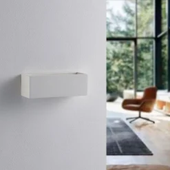 væglampe Santino, 22 cm, gips, G9, kan males^Lindby