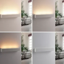 væglampe Santino, 51 cm, gips, G9, kan males^Lindby Best