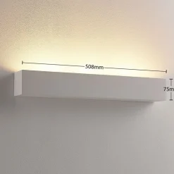 væglampe Santino, 51 cm, gips, G9, kan males^Lindby Best