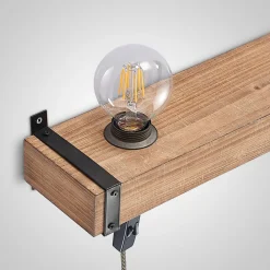 væglampe Sverina, 40 cm, træ, stik, E27^Lindby New