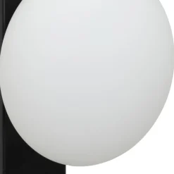 Lindby væglampe Tavrik, sort/hvid, højde 30 cm, glas