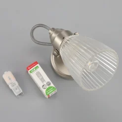 væglampe til badeværelset Kara, 21 cm høj, glas, IP44, G9^Lindby Outlet