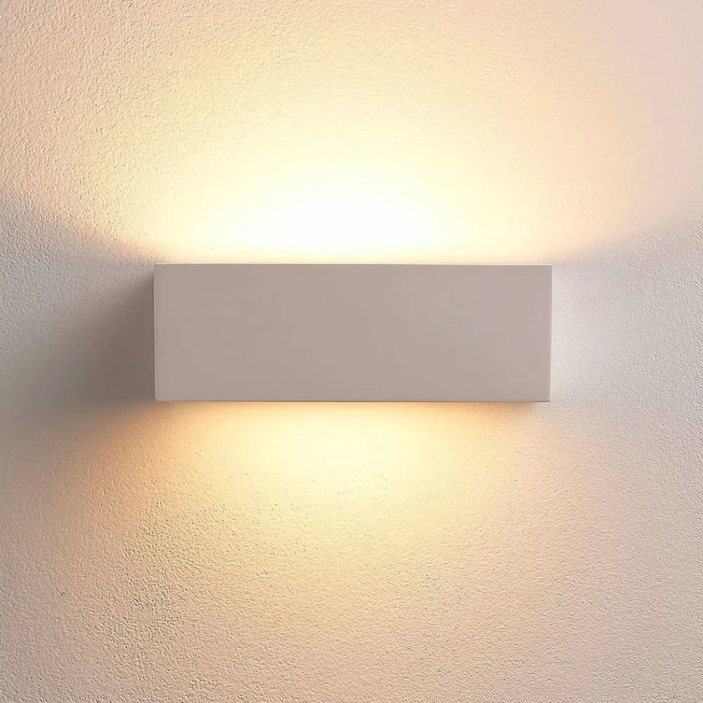 Lindby væglampe Tjada, 22 cm, hvid, gips, G9, kan males, 3 stk