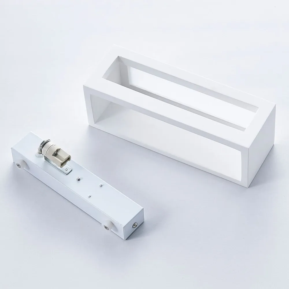 Lindby væglampe Tjada, 22 cm, hvid, gips, G9, kan males, 3 stk