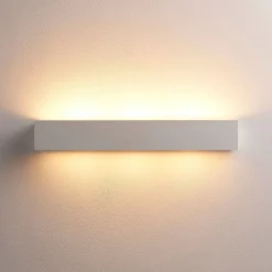 Lindby væglampe Tjada, 51 cm, hvid, gips, G9, kan males