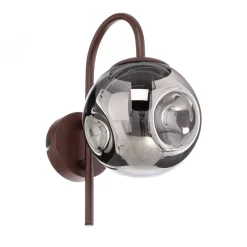 Lindby væglampe Valentina, E14, røggrå, glas, 28,6 cm