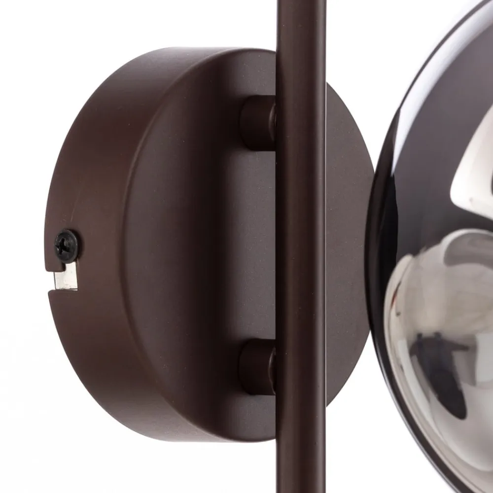 Lindby væglampe Valentina, E14, røggrå, glas, 28,6 cm