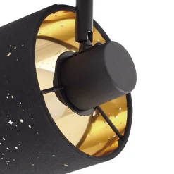 væglampe Vasilia, Ø 12 cm, sort/guld, stof^Lindby Online