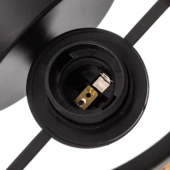 væglampe Yaelle, 20 cm høj, rattan, sort, E27^Lindby Best