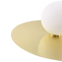 væglampe Zain, guld/hvid, glas, Ø 33 cm, G9^Lindby Online