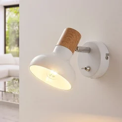 Lindby Gang|Væglamper>vægspot Fridolin, 14 cm, hvid, metal, afbryder