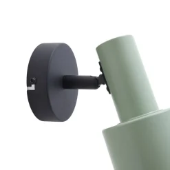 vægspot Ovelia, grøn/sort, metal, E27^Lindby Sale