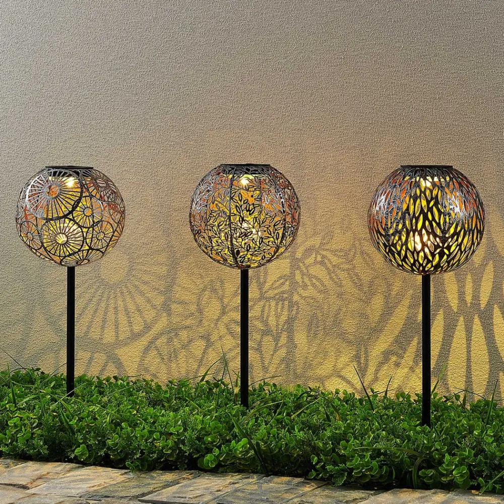 Lindby Dekorationsbelysning|Solcellelamper>Vilani LED-solcellelampe i sæt med 3 stk.