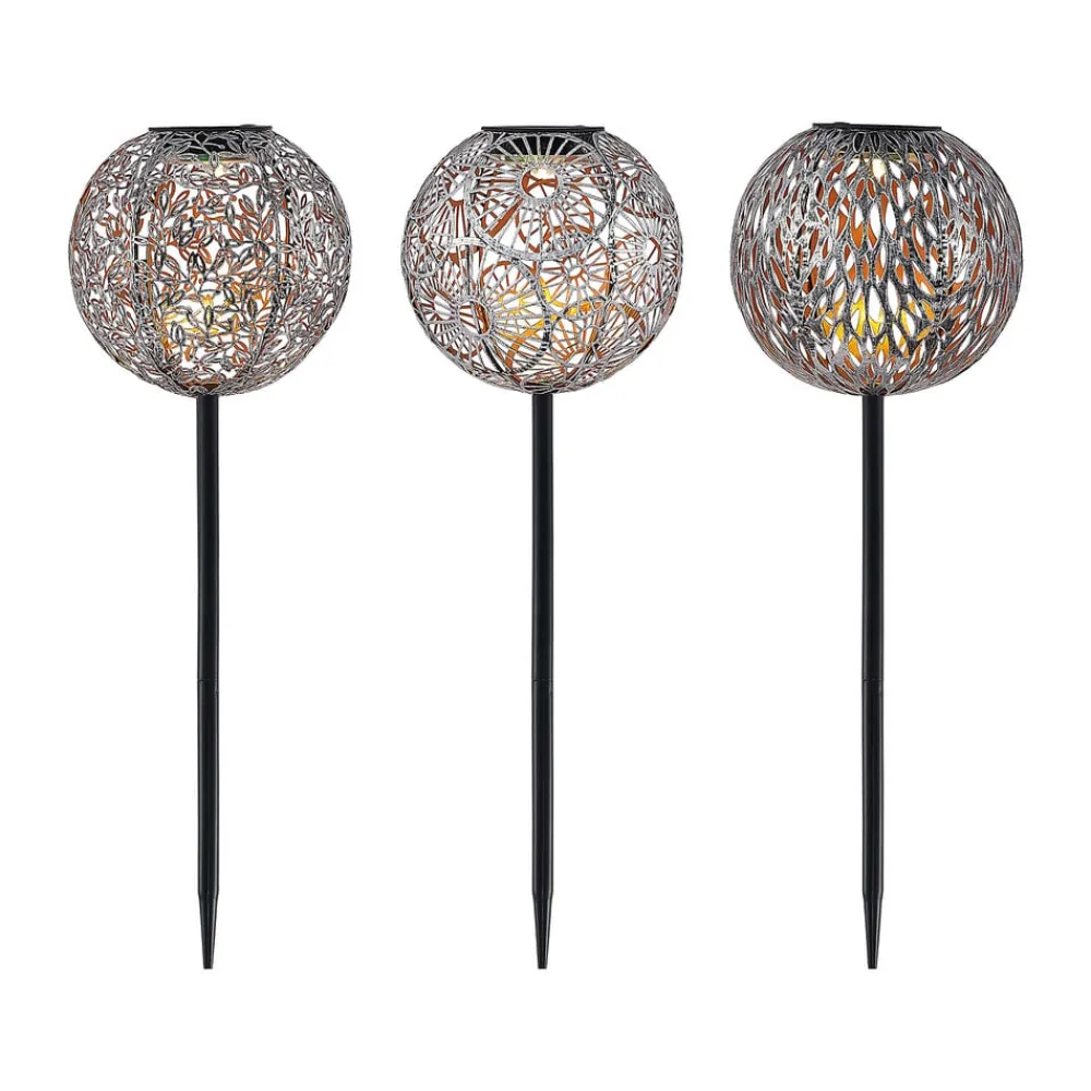 Lindby Dekorationsbelysning|Solcellelamper>Vilani LED-solcellelampe i sæt med 3 stk.