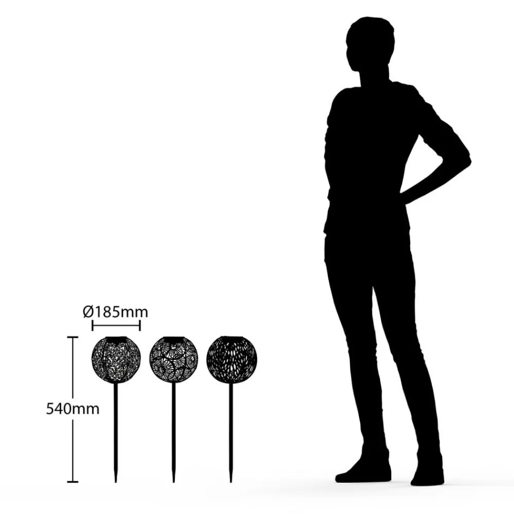 Lindby Dekorationsbelysning|Solcellelamper>Vilani LED-solcellelampe i sæt med 3 stk.