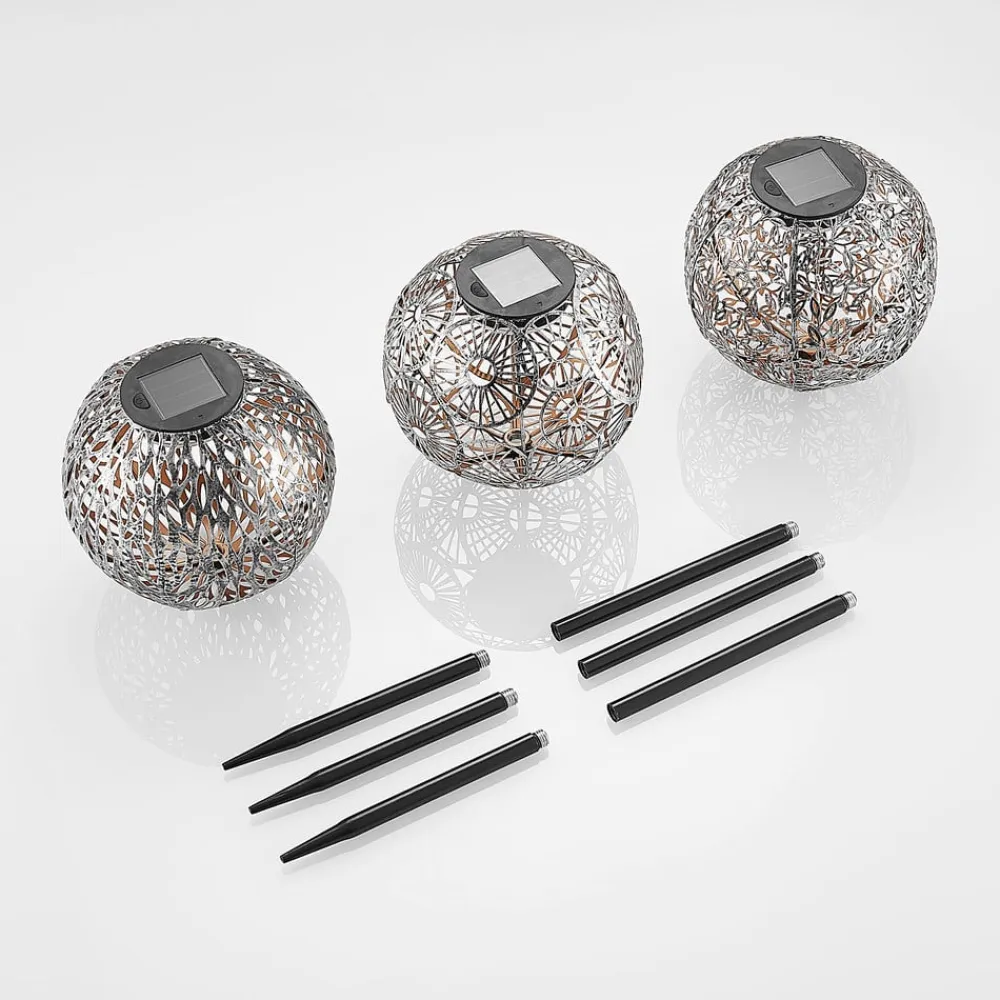 Lindby Dekorationsbelysning|Solcellelamper>Vilani LED-solcellelampe i sæt med 3 stk.