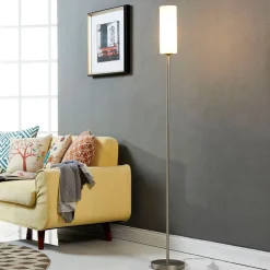 Lindby Vinsta gulvlampe, højde 153 cm, hvid, glas, metal