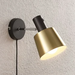 Lindby Væglamper|Væglamper>Vlada væglampe til læsning, messing, sort