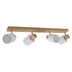 Lindby Wanessa loftspot, 67 cm, 4 lyskilder, træ, hvid, E14