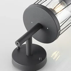 Lindby Yonan udendørs væglampe, rund mørkegrå, E27