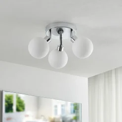 Lindby Zaniba loftslampe, krom, rund